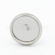 Плоские круглые серьги-гвоздики из нержавеющей стали марки 304 STAS-I017-03