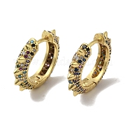 Серьги-кольца из латуни с микропаве из кубического циркония EJEW-R162-38G