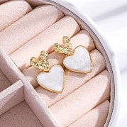 Серьги-гвоздики из латуни в форме сердца с покрытием для женщин EJEW-C125-26G-01