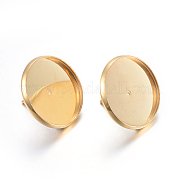 Плоские круглые серьги-гвоздики из нержавеющей стали 304 STAS-I323-14mm-G01
