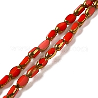 Fili di perle di vetro di colore opaco placcato&nbsp;EGLA-Q127-A01-02C