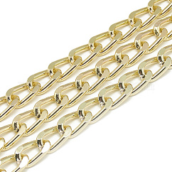 Ungeschweißte Aluminium-Bordsteinketten, Licht Gold, 16x9.5x2.3 mm