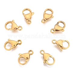 Chiusure a moschettone in acciaio inox 304, oro, 13x8x4mm, Foro: 1.8 mm