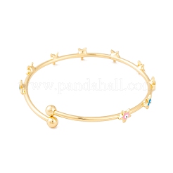 Bracelets réglables en laiton émail coloré mauvais œil&nbsp;BJEW-S147-18G-B