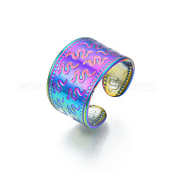 Anillo de puño abierto con diseño de serpiente de acero inoxidable 304&nbsp;RJEW-S405-257M