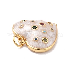 Micro pavè di zirconi in ottone ecologico con pendenti smaltati&nbsp;KK-K268-15G