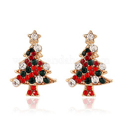Ohrstecker aus Legierung mit Weihnachtsbaum-Strass&nbsp;WG792CD-01