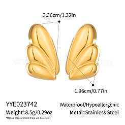Pendientes de botón con forma de alas de mariposa de acero inoxidable 304 para mujer&nbsp;PR3975-1