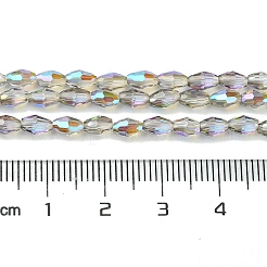 Transparent galvanisieren Glasperlen Stränge&nbsp;GLAA-K064-04A-HR02