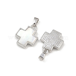 Pendentifs en coquille de paua naturelle en laiton plaqué en rack&nbsp;KK-U025-03P-01-1