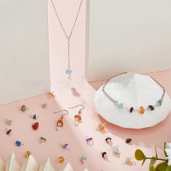 84 Stück 2 Stile Edelstein-Verbinder-Anschluss-Charms&nbsp;PALLOY-FH00112