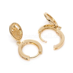 Messing Micro Pave Zirkonia Huggie Creolen&nbsp;EJEW-G276-01G