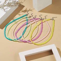 Conjuntos de collares de cuentas de vidrio imitación jade con pintura horneada para mujer&nbsp;NJEW-JN04196