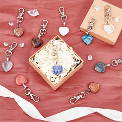 Décoration pendentif coeur pierre gemme&nbsp;HJEW-AB00090