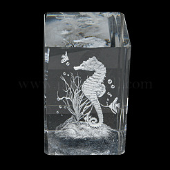 Figurina di vetro animale con incisione laser 3d&nbsp;DJEW-R013-01C