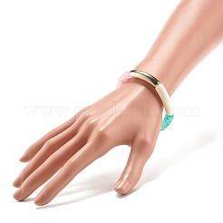 Braccialetto elastico con perline in tubo curvo acrilico&nbsp;BJEW-JB07951