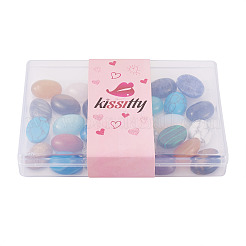 30pcs 15 cabochons de pierres précieuses naturelles et synthétiques de style&nbsp;G-KS0001-08