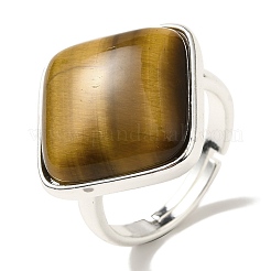 Anillos ajustables de ojo de tigre natural&nbsp;RJEW-H240-01S-21