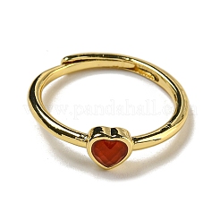 Herz-Ringe mit Natursteinen und verstellbaren Steinen&nbsp;RJEW-Q818-02G