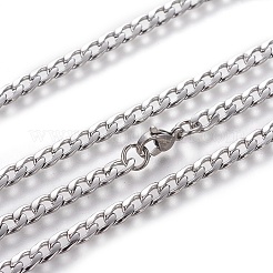 Colliers à chaîne gourmette en acier inoxydable 304 anti-ternissement&nbsp;LS-NJEW-E143-02P