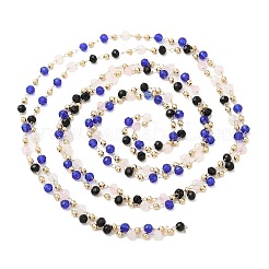 Catene di perline in vetro rondella sfaccettato e acciaio inossidabile 304 tondo&nbsp;CHS-G026-01KCG-02