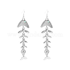 Boucles d'oreilles pendantes en alliage océan et turquoise synthétique&nbsp;WGCA288-02