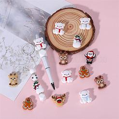 18 Stück 9 Stil Weihnachtsthemen Lebensmittelqualität umweltfreundliche Silikon Fokalperlen&nbsp;SIL-SZ0001-16