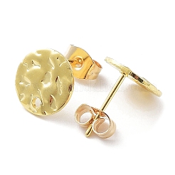 201 Edelstahl flache runde Ohrstecker Zubehör&nbsp;STAS-K259-19B-G