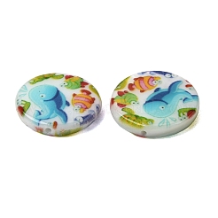 Perline rotonde piatte in conchiglia d'acqua dolce naturale stampata sull'oceano&nbsp;SHEL-A006-13K