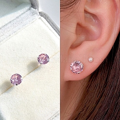 Boucles d'oreilles clous diamant zircone cubique&nbsp;STER-M105-01C-S