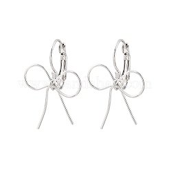 Boucles d'oreilles à levier en laiton avec nœud papillon&nbsp;EJEW-A150-04C-P