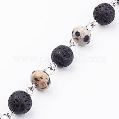 Catene di perle naturali tonde fatte a mano per creazione di bracciali collane&nbsp;AJEW-JB00344