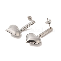 Pendientes de acero inoxidable 304 con incrustaciones de rhinestone para mujer&nbsp;EJEW-M024-06B-P