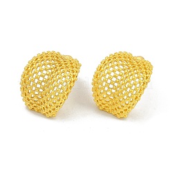 Orecchini a bottone in ottone con curvatura cava&nbsp;EJEW-Q391-21G-02
