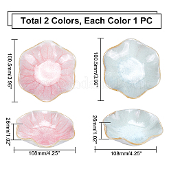 2 plat à bijoux en porcelaine 2 couleurs&nbsp;AJEW-PH0002-77