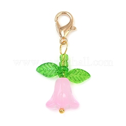 8 décoration suspendue en acrylique et verre en forme de tulipe&nbsp;HJEW-JM03081-01