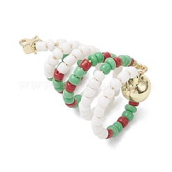 Grands pendentifs en forme de sapin de Noël en perles de verre&nbsp;PALLOY-TA00330-03