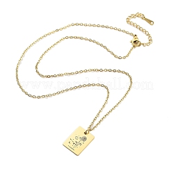 Colliers pendentifs en acier inoxydable 304 avec fleur d'anniversaire pour femmes&nbsp;STAS-S124-03G-04