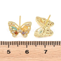 Boucles d'oreilles en laiton avec micro pavé de zircons cubiques pour femmes&nbsp;KK-A305-09G-02