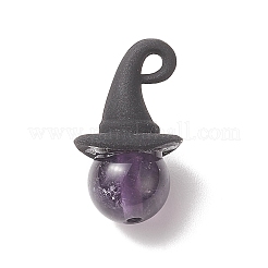 Runde Anhänger aus natürlichen Mischsteinen zum Thema Halloween&nbsp;PALLOY-JF02031