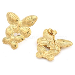 Boucles d'oreilles papillon en acier inoxydable 304 avec placage ionique (IP)&nbsp;EJEW-G414-02G-02