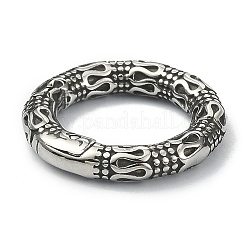 Anneaux à ressort en acier inoxydable chirurgical 316 de style tibétain&nbsp;STAS-E191-06AS-01