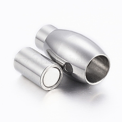 Fermoirs magnétiques en acier inoxydable 304 lisse et résistant au ternissement avec emembouts collées&nbsp;X-STAS-H402-18P-4mm