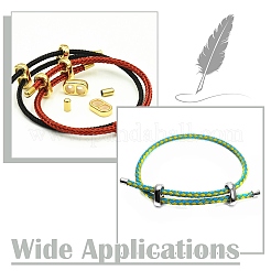 DIY-Kits mit Kordelenden aus Messing und Schiebeanhängern aus Silikon&nbsp;KK-CJ0003-51