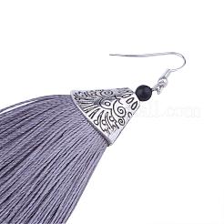 Orecchini pendenti nappa&nbsp;EJEW-P109-J03