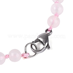 Colliers avec pendentif en forme de fleur de quartz rose naturel&nbsp;NJEW-N064-08C