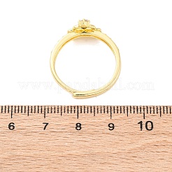 Anillos de latón con micro pavé de circonita cúbica transparente para mujer&nbsp;RJEW-U047-37A-G