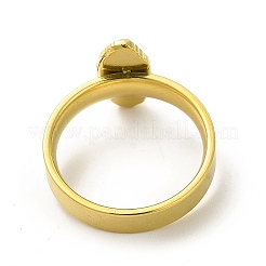Bague ovale en acier inoxydable 304 plaquée sous vide PVD avec motif de la Vierge Marie pour femme&nbsp;RJEW-A013-02G-02