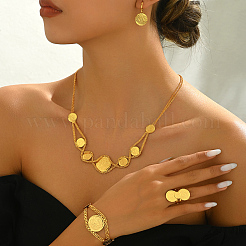 Braccialetti e orecchini in ottone vintage con monete d'oro&nbsp;LY2424