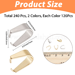 240 pz 2 colori 304 acciaio inossidabile snap on bails&nbsp;STAS-CN0001-78